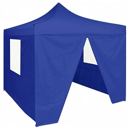 Acquista Gazebo Pieghevole Professionale 4 Pareti 2x2m Acciaio Blu con riferimento GHV-48879 della ditta GARDENHOME