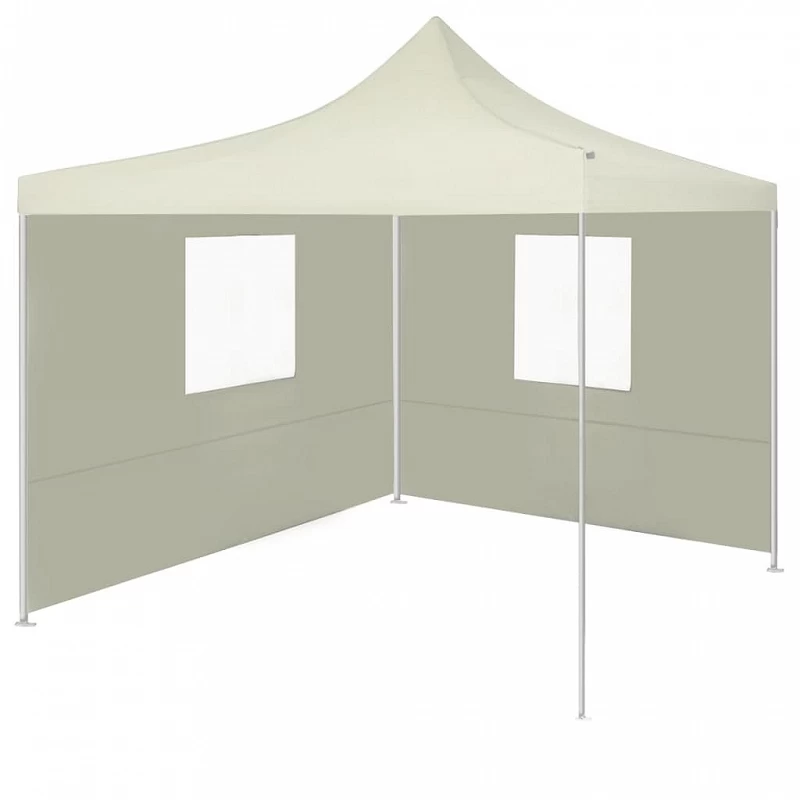 Acquista Gazebo Professionale Pieghevole con 2 Pareti 2x2m Acciaio Crema con riferimento GHV-48881 della ditta GARDENHOME