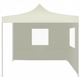 Acquista Gazebo Professionale Pieghevole con 2 Pareti 2x2m Acciaio Crema con riferimento GHV-48881 della ditta GARDENHOME