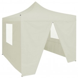 Acquista Gazebo Professionale Pieghevole con 4 Pareti 2x2m Acciaio Crema con riferimento GHV-48882 della ditta GARDENHOME
