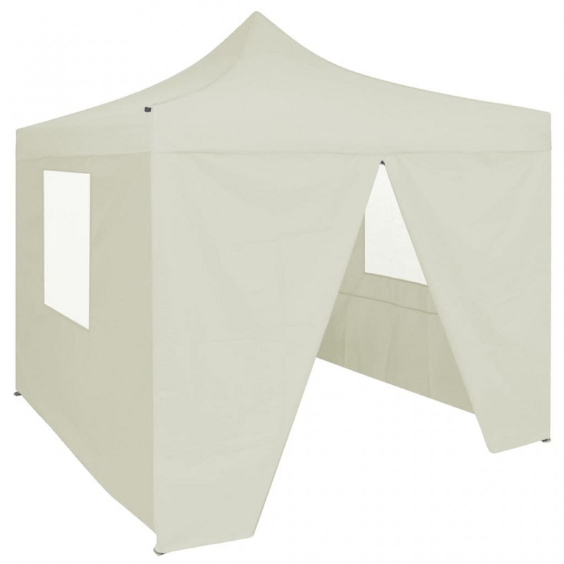 Acquista Gazebo Professionale Pieghevole con 4 Pareti 2x2m Acciaio Crema con riferimento GHV-48882 della ditta GARDENHOME