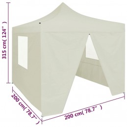 Acquista Gazebo Professionale Pieghevole con 4 Pareti 2x2m Acciaio Crema con riferimento GHV-48882 della ditta GARDENHOME