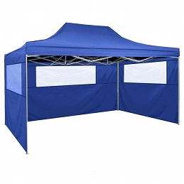 Acquista Gazebo Professionale Pieghevole con 3 Pareti 3x4m Acciaio Blu con riferimento GHV-48890 della ditta GARDENHOME