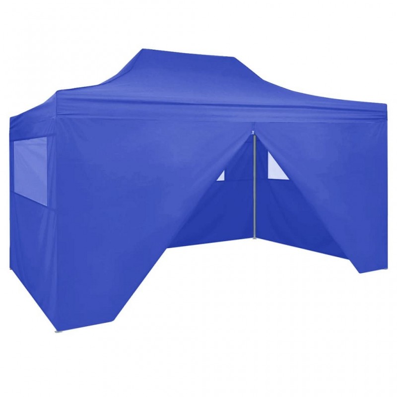 Acquista Gazebo Professionale Pieghevole con 4 Pareti 3x4m Acciaio Blu con riferimento GHV-48891 della ditta GARDENHOME