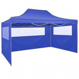 Acquista Gazebo Professionale Pieghevole con 4 Pareti 3x4m Acciaio Blu con riferimento GHV-48891 della ditta GARDENHOME
