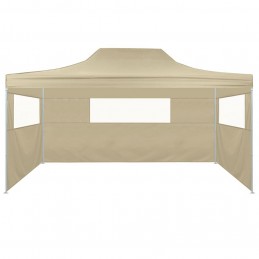 Acquista Gazebo Professionale Pieghevole con 3 Pareti 3x4m Acciaio Crema con riferimento GHV-48893 della ditta GARDENHOME
