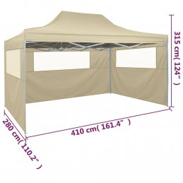 Acquista Gazebo Professionale Pieghevole con 3 Pareti 3x4m Acciaio Crema con riferimento GHV-48893 della ditta GARDENHOME
