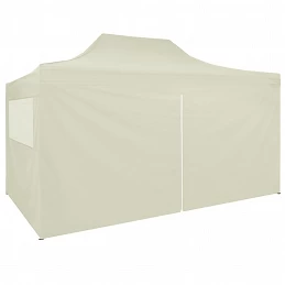 Acquista Gazebo Professionale Pieghevole con 4 Pareti 3x4m Acciaio Crema con riferimento GHV-48894 della ditta GARDENHOME
