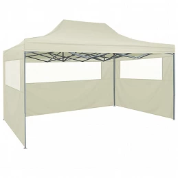 Acquista Gazebo Professionale Pieghevole con 4 Pareti 3x4m Acciaio Crema con riferimento GHV-48894 della ditta GARDENHOME