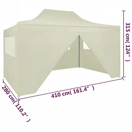 Acquista Gazebo Professionale Pieghevole con 4 Pareti 3x4m Acciaio Crema con riferimento GHV-48894 della ditta GARDENHOME