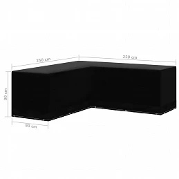 Acquista Telo per Mobili da Giardino Forma a L 12 Occhielli 250x250x90cm con riferimento GHV-48631 della ditta GARDENHOME