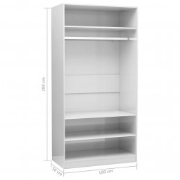 Acquista Armadio Bianco Lucido 100x50x200 cm in Truciolato con riferimento GHV-800231 della ditta GARDENHOME