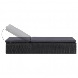 Acquista Lettino Prendisole in Polyrattan Nero e Grigio Scuro con riferimento GHV-310148 della ditta GARDENHOME