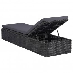Acquista Lettino Prendisole in Polyrattan Nero e Grigio Scuro con riferimento GHV-310148 della ditta GARDENHOME