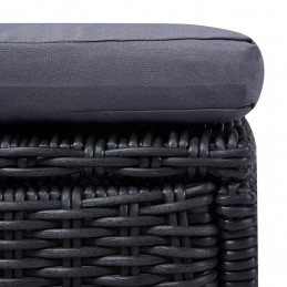 Acquista Lettino Prendisole in Polyrattan Nero e Grigio Scuro con riferimento GHV-310148 della ditta GARDENHOME