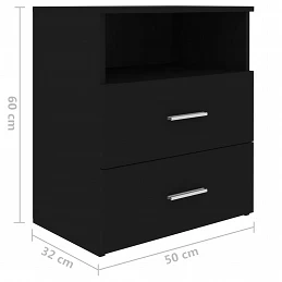 Acquista Comodino Nero 50x32x60 cm con riferimento GHV-803274 della ditta GARDENHOME