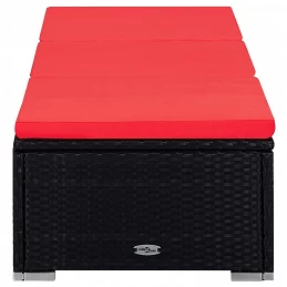 Acquista Lettino Prendisole con Cuscino e Tavolino in Polyrattan Rosso con riferimento GHV-310226 della ditta GARDENHOME