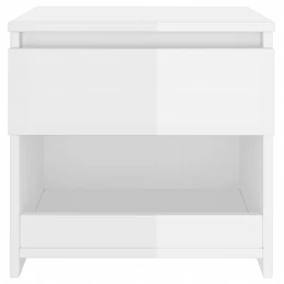 Acquista Comodino Bianco Lucido 40x30x39 cm in Truciolato con riferimento GHV-803455 della ditta GARDENHOME