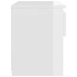 Acquista Comodino Bianco Lucido 40x30x39 cm in Truciolato con riferimento GHV-803455 della ditta GARDENHOME