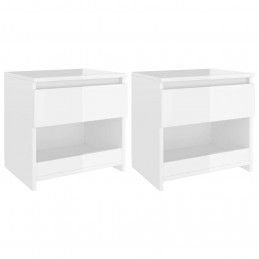 Acquista Comodini 2 pz Bianco Lucido 40x30x39 cm in Truciolato con riferimento GHV-803456 della ditta GARDENHOME