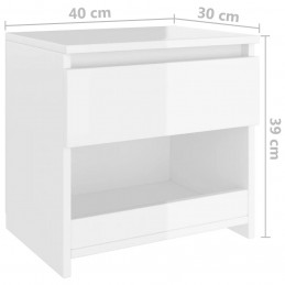 Acquista Comodini 2 pz Bianco Lucido 40x30x39 cm in Truciolato con riferimento GHV-803456 della ditta GARDENHOME