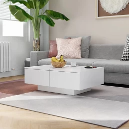 Acquista Tavolino da Salotto Bianco 90x60x31 cm in Legno Multistrato con riferimento GHV-804175 della ditta GARDENHOME