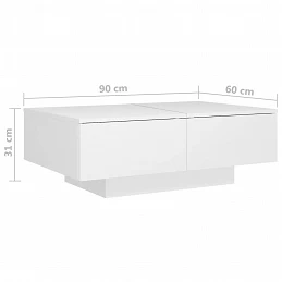 Acquista Tavolino da Salotto Bianco 90x60x31 cm in Legno Multistrato con riferimento GHV-804175 della ditta GARDENHOME