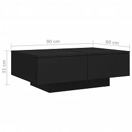 Acquista Tavolino da Salotto Nero 90x60x31 cm in Truciolato con riferimento GHV-804176 della ditta GARDENHOME