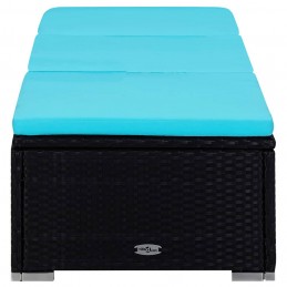 Acquista Lettino Prendisole con Cuscino e Tavolino in Polyrattan Blu con riferimento GHV-310227 della ditta GARDENHOME