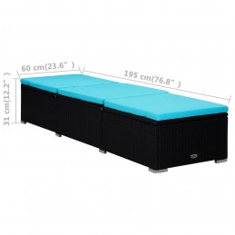 Acquista Lettino Prendisole con Cuscino e Tavolino in Polyrattan Blu con riferimento GHV-310227 della ditta GARDENHOME