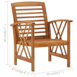 Acquista Sedie da Giardino 2 pz in Legno Massello d'Acacia con riferimento GHV-310266 della ditta GARDENHOME