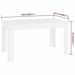 Acquista Tavolo da Pranzo Bianco 140x74,5x76 cm in Legno Multistrato con riferimento GHV-804202 della ditta GARDENHOME