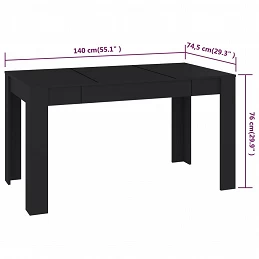 Acquista Tavolo da Pranzo Nero 140x74,5x76 cm in Truciolato con riferimento GHV-804203 della ditta GARDENHOME