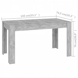 Acquista Tavolo da Pranzo Grigio Cemento 140x74,5x76 cm in Truciolato con riferimento GHV-804206 della ditta GARDENHOME