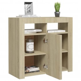 Acquista Credenza con Luci LED Rovere Sonoma 80x35x75 cm con riferimento GHV-804331 della ditta GARDENHOME