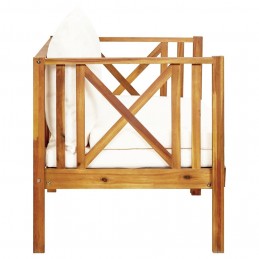 Acquista Panca da Giardino 2 Posti con Cuscini 120cm Massello di Acacia con riferimento GHV-310307 della ditta GARDENHOME