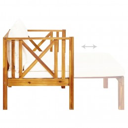 Acquista Panca da Giardino 2 Posti con Cuscini 120cm Massello di Acacia con riferimento GHV-310307 della ditta GARDENHOME