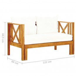 Acquista Panca da Giardino 2 Posti con Cuscini 120cm Massello di Acacia con riferimento GHV-310307 della ditta GARDENHOME