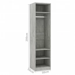 Acquista Armadio Grigio Cemento 50x50x200 cm in Truciolato con riferimento GHV-800238 della ditta GARDENHOME