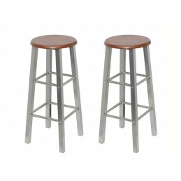 Acquista Set Sgabelli da Bar 2 pz in Metallo e Sedile in MDF con riferimento GHV-60562 della ditta GARDENHOME