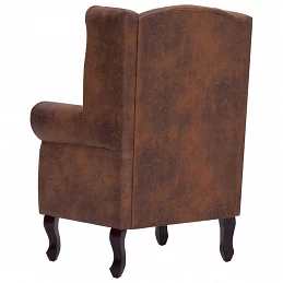 Acquista Poltrona Chesterfield e Pouf Marrone Similpelle Scamosciata con riferimento GHV-281277 della ditta GARDENHOME