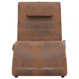 Acquista Sdraio Massaggiante con Cuscino Marrone Similpelle Scamosciata con riferimento GHV-281289 della ditta GARDENHOME