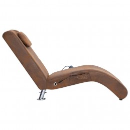 Acquista Sdraio Massaggiante con Cuscino Marrone Similpelle Scamosciata con riferimento GHV-281289 della ditta GARDENHOME