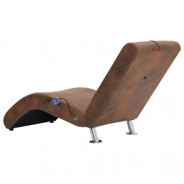 Acquista Sdraio Massaggiante con Cuscino Marrone Similpelle Scamosciata con riferimento GHV-281289 della ditta GARDENHOME