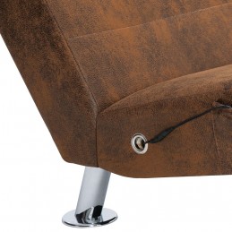Acquista Sdraio Massaggiante con Cuscino Marrone Similpelle Scamosciata con riferimento GHV-281289 della ditta GARDENHOME