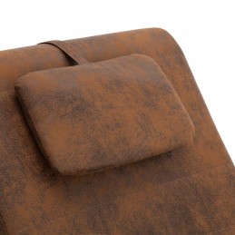 Acquista Sdraio Massaggiante con Cuscino Marrone Similpelle Scamosciata con riferimento GHV-281289 della ditta GARDENHOME