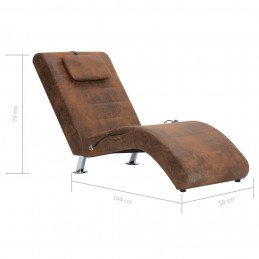 Acquista Sdraio Massaggiante con Cuscino Marrone Similpelle Scamosciata con riferimento GHV-281289 della ditta GARDENHOME