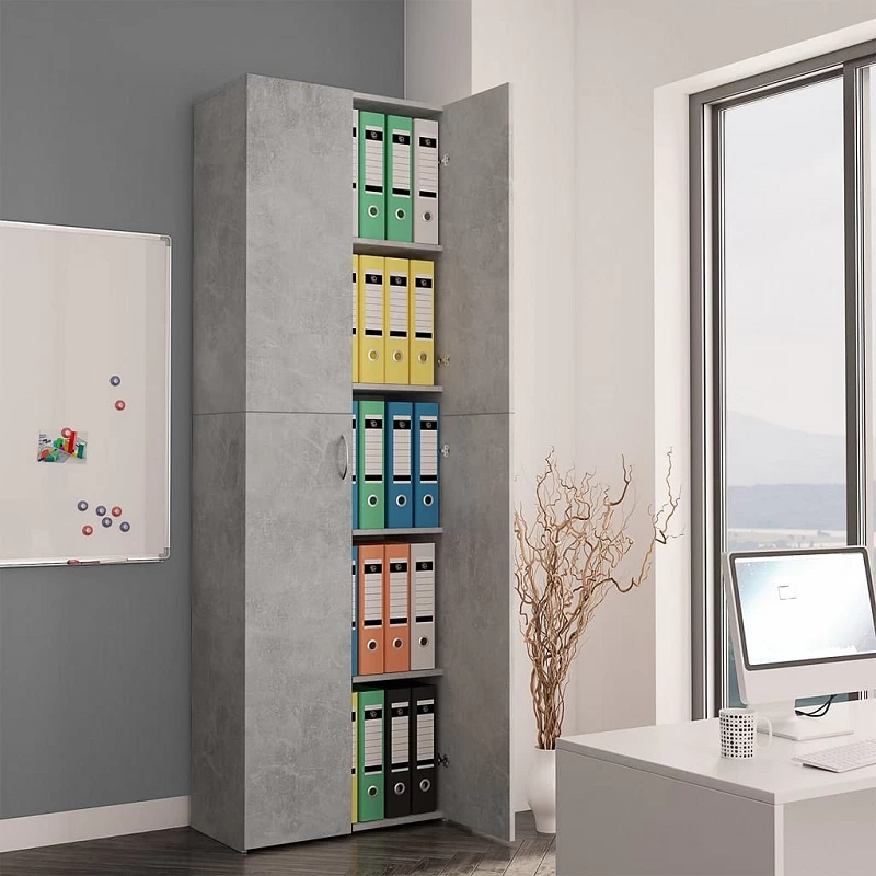 Acquista Armadio per Ufficio Grigio Calcestruzzo 60x32x190 cm Truciolato con riferimento GHV-800301 della ditta GARDENHOME