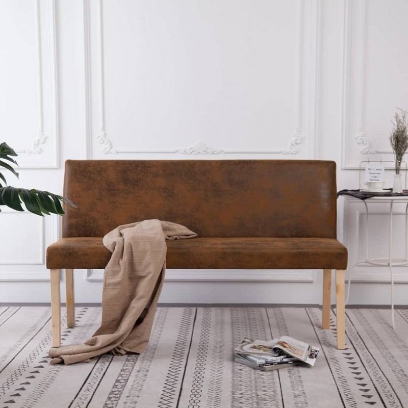 Acquista Panca 139,5 cm Marrone in Pelle Scamosciata Artificiale con riferimento GHV-281333 della ditta GARDENHOME