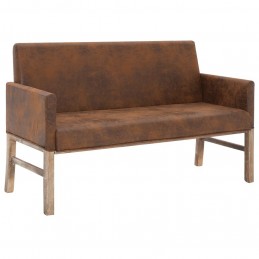 Acquista Panca con Braccioli 140 cm Marrone in Similpelle Scamosciata con riferimento GHV-281338 della ditta GARDENHOME